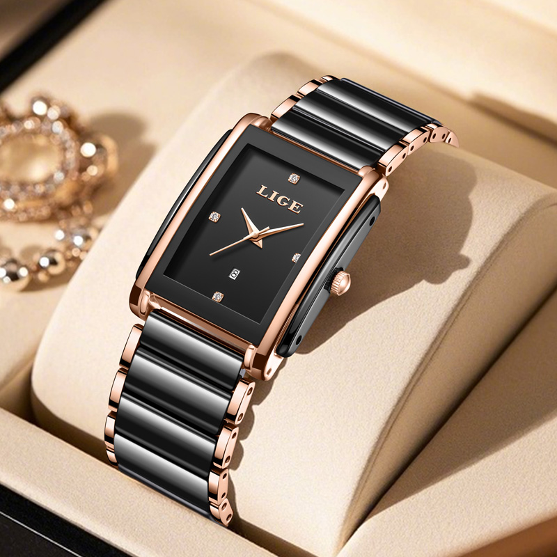 Luxury Ceramic Watch - Lige moda elegante relógios femininos pulseira