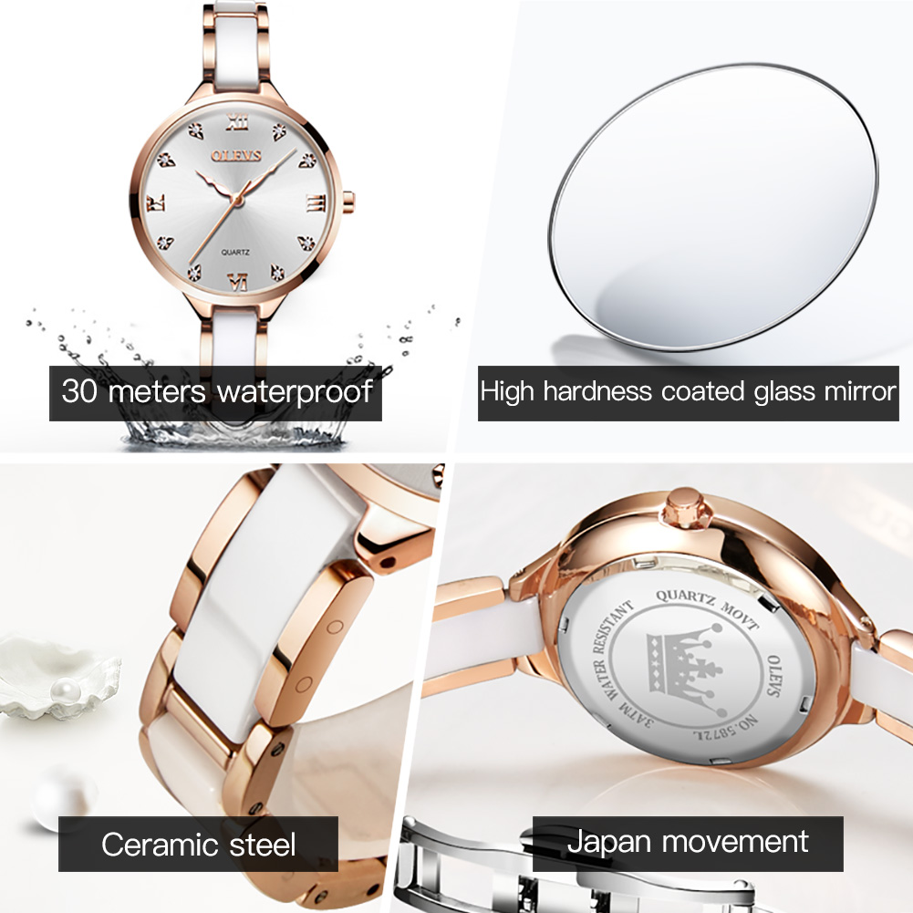 OLEVS-Relógio de pulso feminin - Luxury Ceramic Watch avaliação e preço