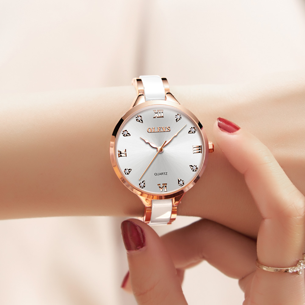 OLEVS-Relógio de pulso feminin - Luxury Ceramic Watch avaliação e preço