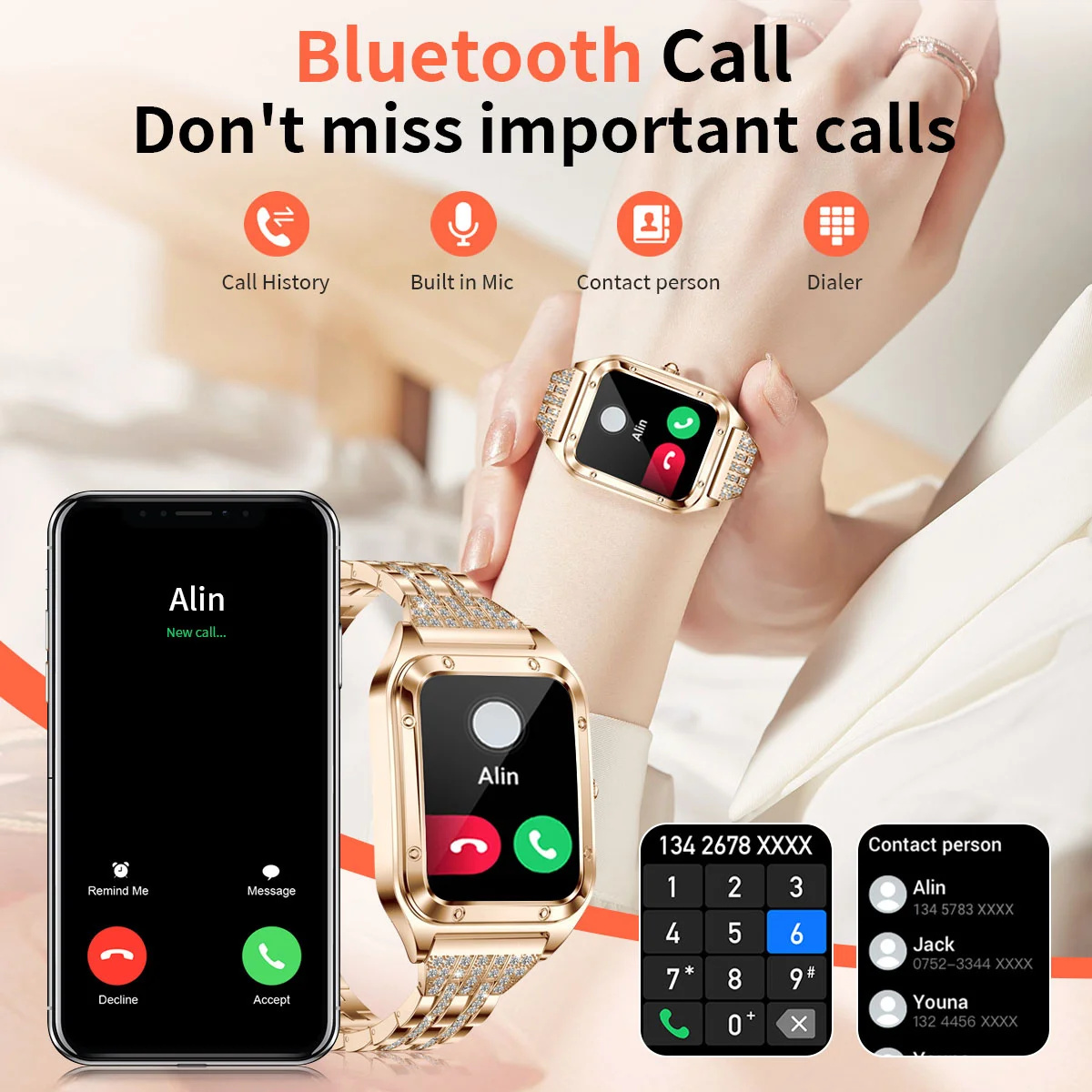 Top Luxo Relógio Inteligente p - Smartwatch Watches Gift For Women avaliação e preço