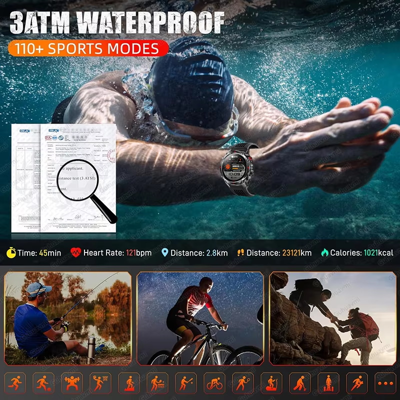 Relógio Inteligente Militar 54 - Smartwatch Watches Gift For Men avaliação e preço